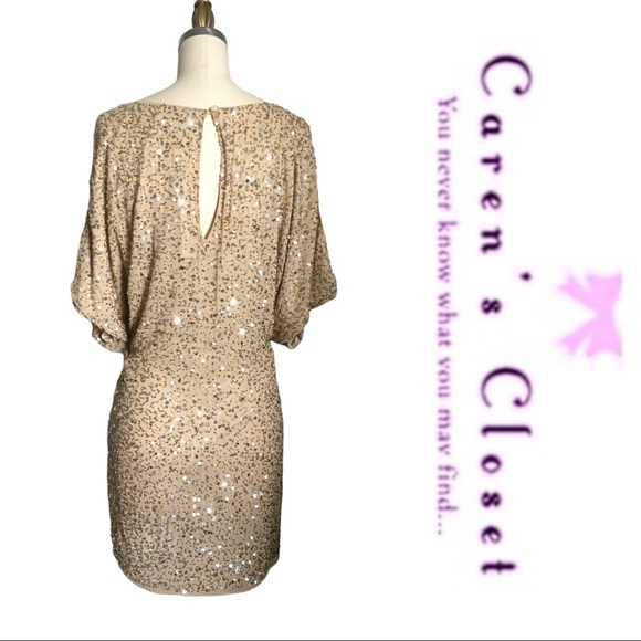 Aidan Mattox  Gold & Silver Sequin Cocktail Formal Mini Dress - Picture 3 of 6